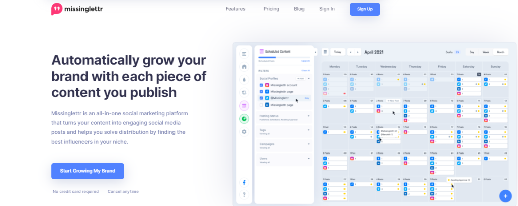 Missinglettr - Social Media Marketing Tools